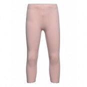 Capri Leggings Solid W Lace Leggings Rosa Lindex