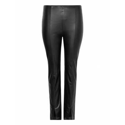 Carpapaya Faux Leath Slit Legging Cc Otw Bottoms Trousers Leather Leggings-Byxor Svart ONLY Carmakoma