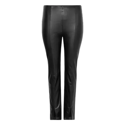 Carpapaya Faux Leath Slit Legging Cc Otw Bottoms Trousers Leather Leggings-Byxor Svart ONLY Carmakoma