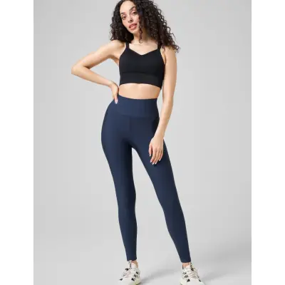 Casall Graphic High Waist Tights - Navy - 40