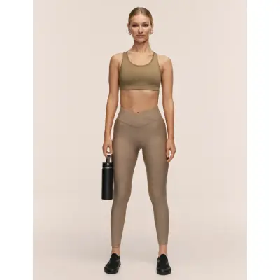 Casall Overlap High Waist Tights - Beige - 36