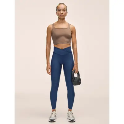 Casall Overlap High Waist Tights - Blue - 40