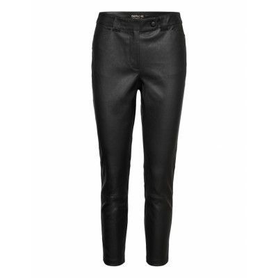 Chino Pant 7/8 Pant Bottoms Trousers Leather Leggings-Byxor Svart DEPECHE