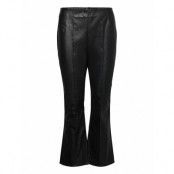 Claudia Pu Stretch Trouser Bottoms Trousers Leather Leggings-Byxor Black French Connection
