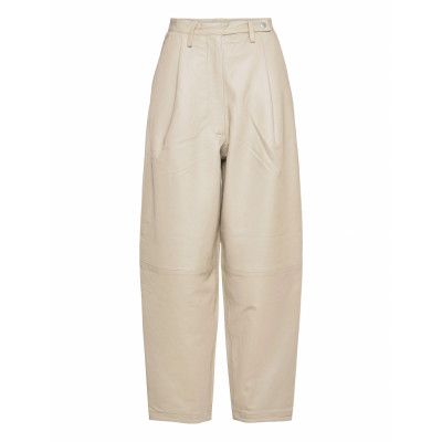 Cleo Pants Trousers Leather Leggings/Byxor Beige REMAIN Birger Christensen