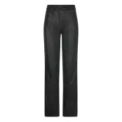 Coated Milano Hr Straight Bottoms Trousers Leather Leggings-Byxor Svart Calvin Klein Jeans
