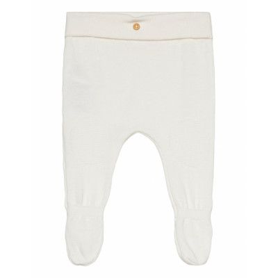 Cotton Knitted Gaiter Bottoms Leggings White Mango