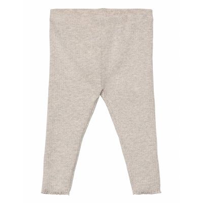 Cotton Ribbed Leggings *Villkorat Erbjudande Leggings Beige Mango