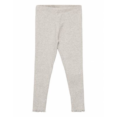 Cotton Ribbed Leggings *Villkorat Erbjudande Leggings Grå Mango