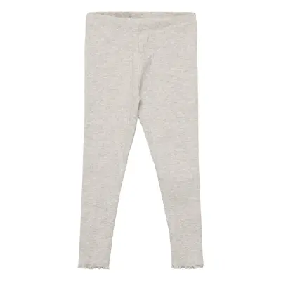 Cotton Ribbed Leggings *Villkorat Erbjudande Leggings Grå Mango