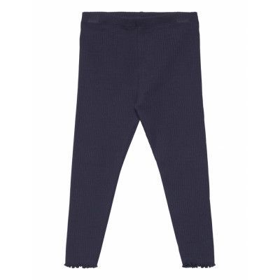 Cotton Ribbed Leggings *Villkorat Erbjudande Leggings Marinblå Mango