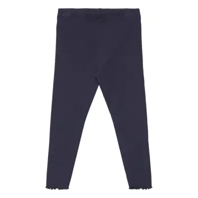 Cotton Ribbed Leggings *Villkorat Erbjudande Leggings Marinblå Mango