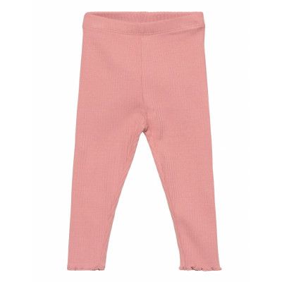 Cotton Ribbed Leggings *Villkorat Erbjudande Leggings Rosa Mango