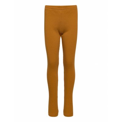 Cozy Rib Leggings Leggings Brun Müsli By Green Cotton