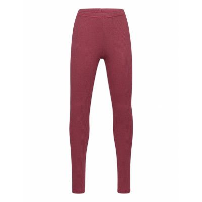 Cozy Rib Leggings Leggings Röd Müsli By Green Cotton