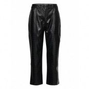 Croco Trousers Leather Leggings/Byxor Svart Mango