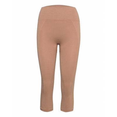 Cropped Seamless Legging Bottoms Running-training Tights Seamless Tights Beige Filippa K