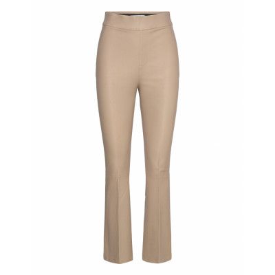 Dante6 D6Nome Crp Flare Leather Pants Beige