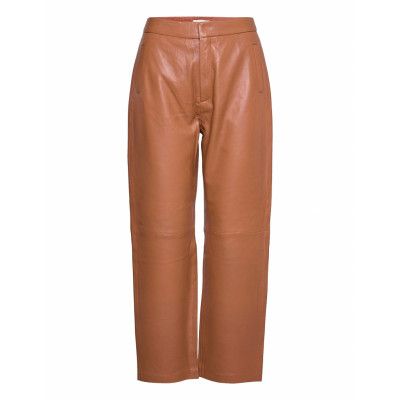 Dellie Leather Pants Trousers Leather Leggings/Byxor Brun Minus