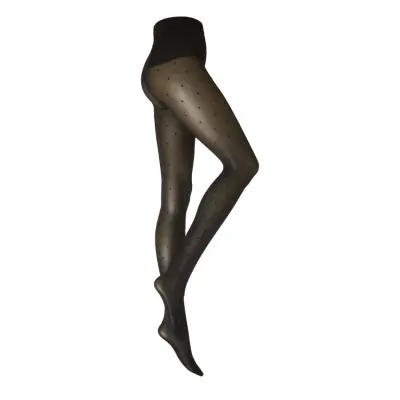 Doris Dots Tights 40D Lingerie Pantyhose & Leggings Svart Swedish Stockings