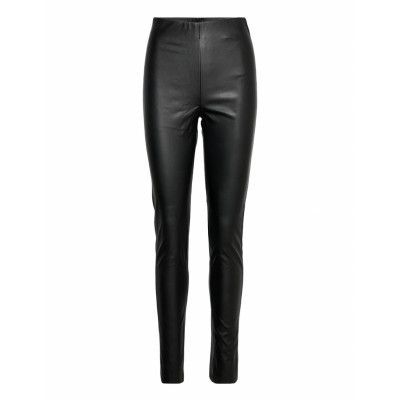 Dowiesz Slim Leggings Trousers Leather Leggings/Byxor Svart Saint Tropez