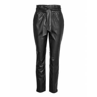 Duncan Faux Pants Bottoms Trousers Leather Leggings-Byxor Svart Dante6