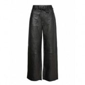 Elijah - Lamb Croco Bottoms Trousers Leather Leggings-Byxor Svart Day Birger Et Mikkelsen