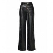 Embellished Button Pants Designers Trousers Leather Leggings-Byxor Black ROTATE Birger Christensen