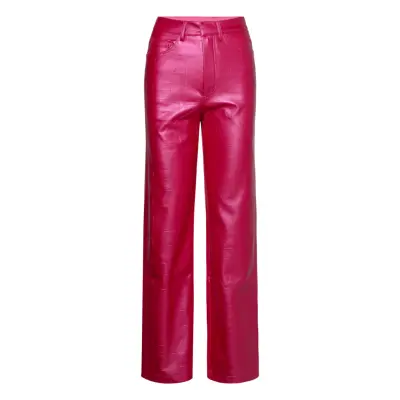 Embossed Pu Pants Bottoms Trousers Leather Leggings-Byxor Red ROTATE Birger Christensen