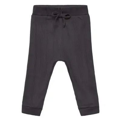 En Fant Pants Ls Rib Grå