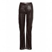 Engloria Pants 6916 Bottoms Trousers Leather Leggings-Byxor Brown Envii