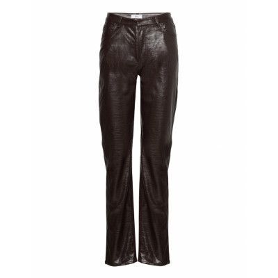Engloria Pants 6916 Bottoms Trousers Leather Leggings-Byxor Brun Envii