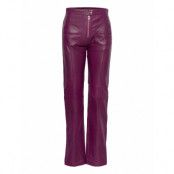 Everlyn Pants Trousers Leather Leggings/Byxor Lila Hosbjerg