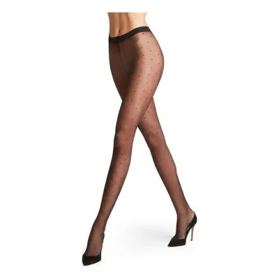 Falke Women Dot 15 Denier Transparent Matt Svart