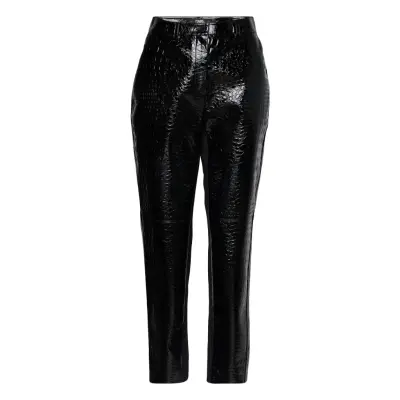 Karl Lagerfeld Faux Croc Patent Leather Pants Svart