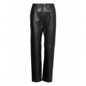 Fiona Leather Trousers Trousers Leather Leggings/Byxor Svart Wood Wood