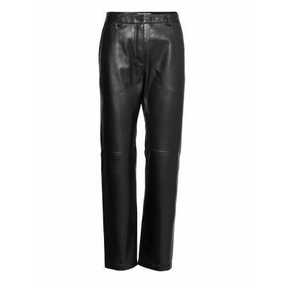 Fiona Leather Trousers Trousers Leather Leggings/Byxor Svart Wood Wood