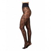Flora Flower Tights Designers Pantyhose & Leggings Black Swedish Stockings