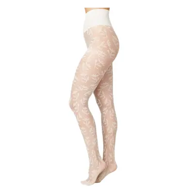 Flora Flower Tights Lingerie Pantyhose & Leggings Vit Swedish Stockings
