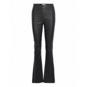 Floral Bootcut Pant Leather Trousers Leather Leggings/Byxor Svart REMAIN Birger Christensen