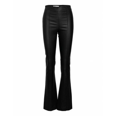 Floral Bootcutpants Trousers Leather Leggings/Byxor Svart REMAIN Birger Christensen
