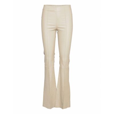 Floral Pant Leather Leggings/Byxor Beige REMAIN Birger Christensen