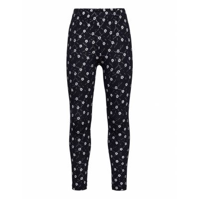 Mango Floral Print Leggings Marinblå