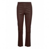 Florentina Trousers Leather Leggings/Byxor Brun By Malene Birger