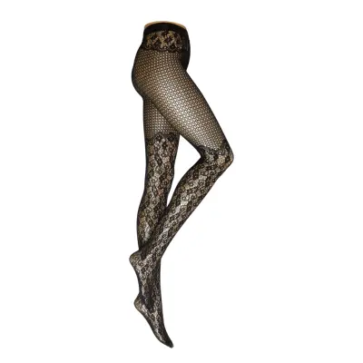 Flower Lace Tights Lingerie Pantyhose & Leggings Svart Wolford