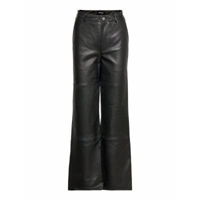 Flynn Bottoms Trousers Leather Leggings-Byxor Svart Deadwood