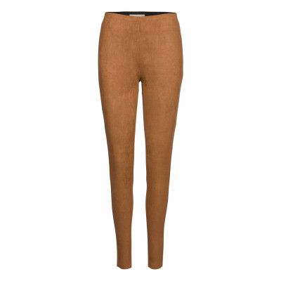 Fqlexie-Pa-Suede *Villkorat Erbjudande Smala Byxor Stuprör Brun FREE/QUENT