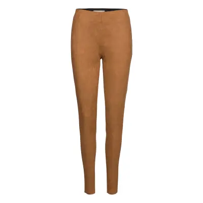 Fqlexie-Pa-Suede *Villkorat Erbjudande Smala Byxor Stuprör Brun FREE/QUENT