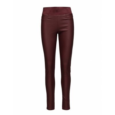 Fqshantal-Pa-Cooper Trousers Leather Leggings/Byxor Röd FREE/QUENT