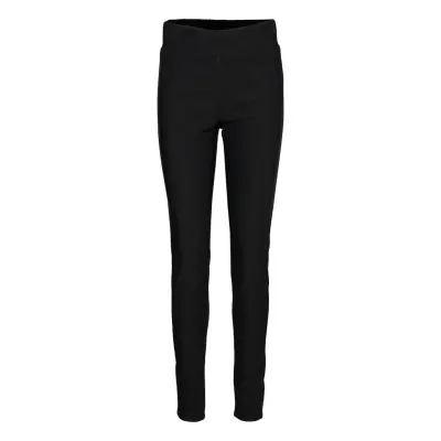 FREE/QUENT Close-Fitting Ankle-Length Pants With High, Elasticated Waist. Pockets At The Ba - Black - L
